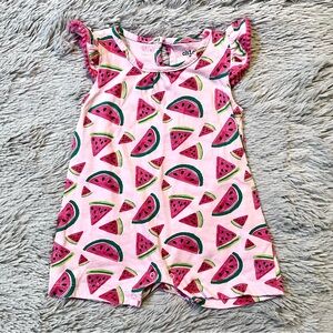 Chick Pea Pink Watermellon Romper